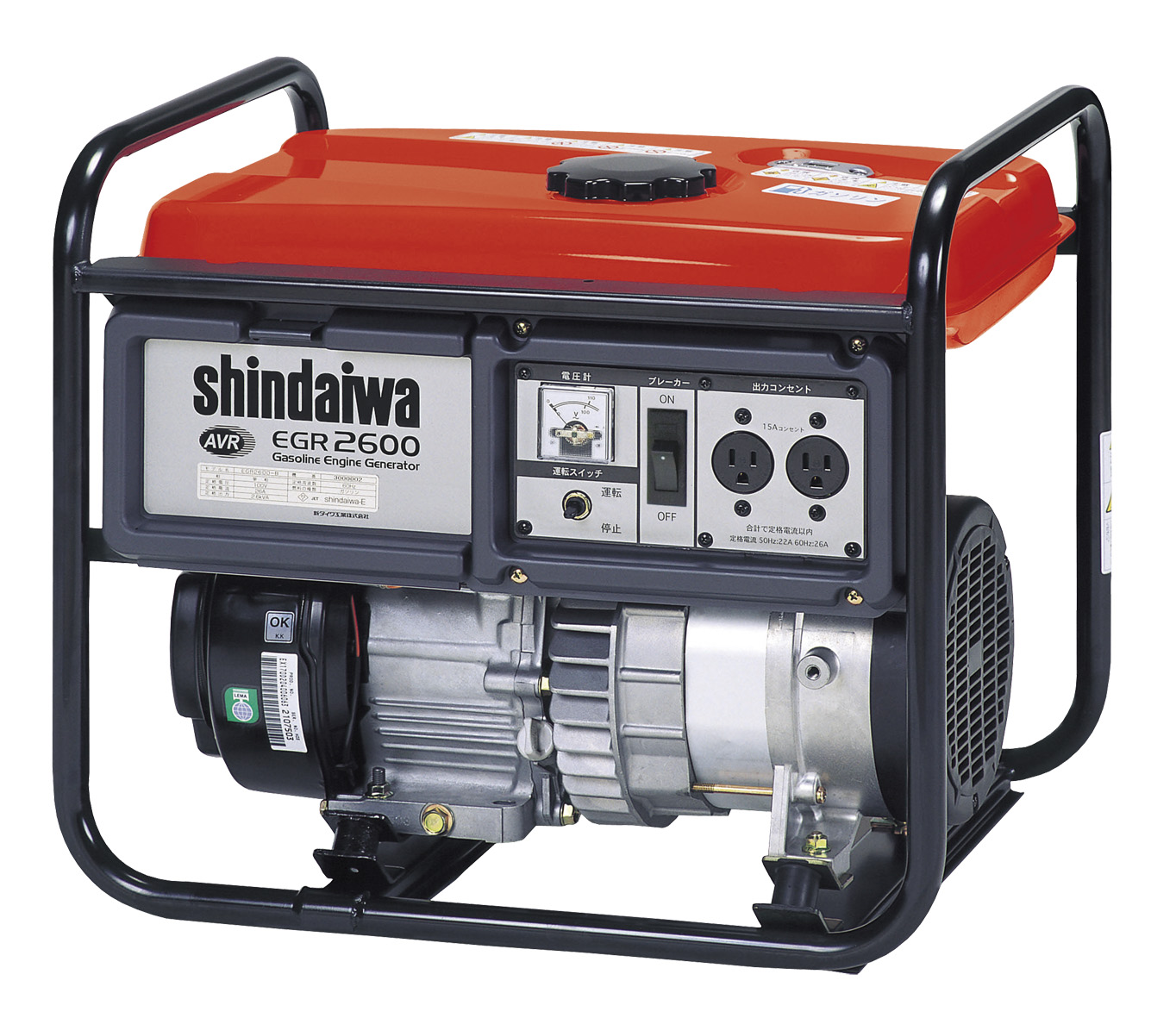 2KVA(2.4、2.5、2.6KVA)100V漏電ブレーカー付