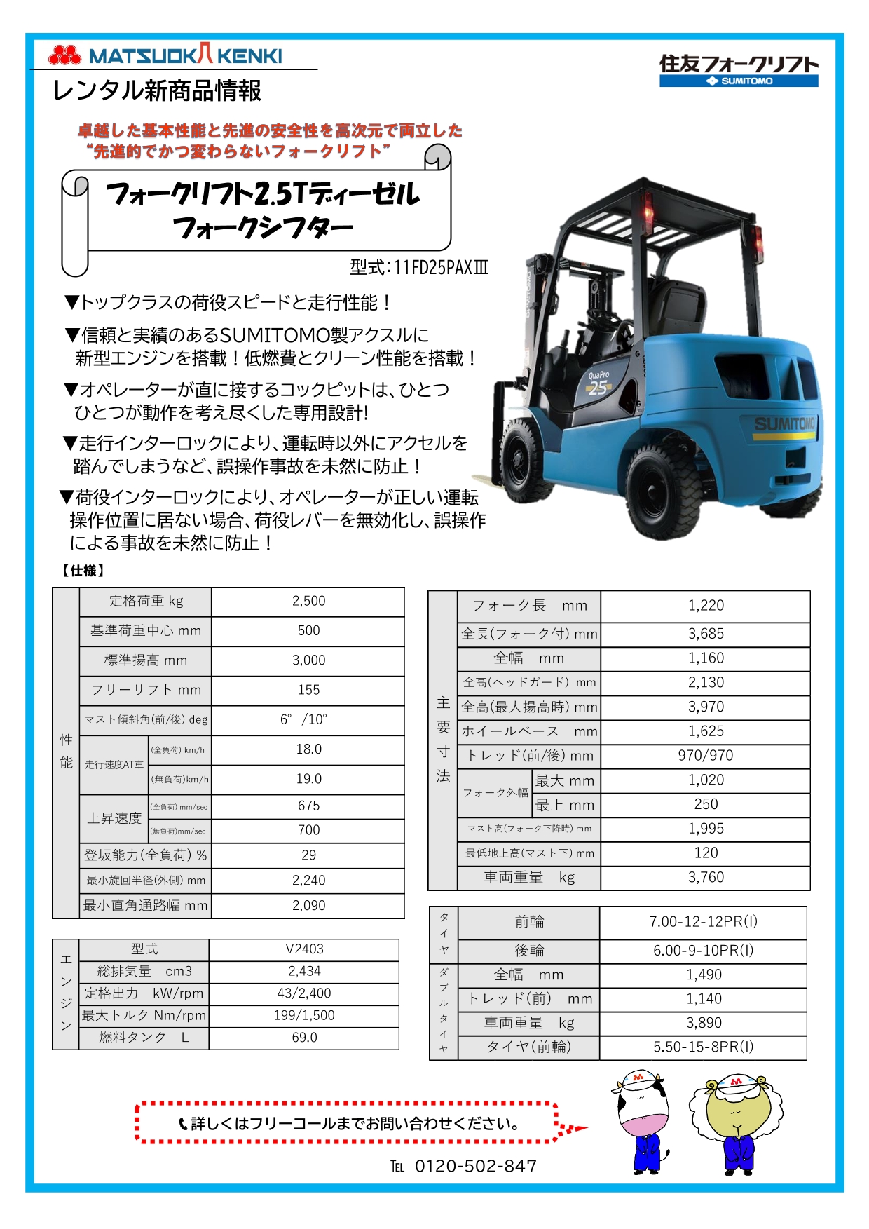 2.5Tエンジン式フォークシフター【NEW】｜マツオカ建機｜三重で建設 